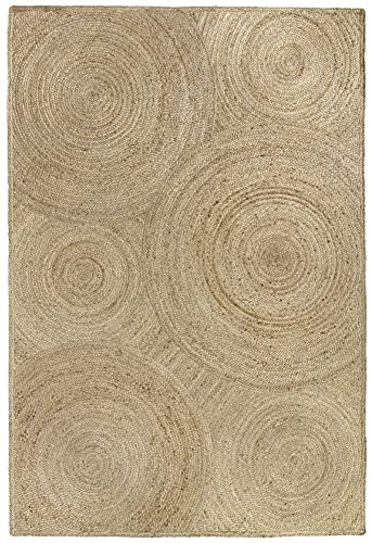 HAMID - Alfombra de Yute Baena, 100% Fibra de Yute Natural, Alfombra Natural Suave, Tejida a Mano, Alfombra de Salón, Comedor, Dormitorio, Entrada, (250x200cm)
