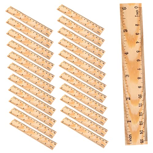 Operitacx Regla De Madera De 20 Piezas Regla Para Niños Reglas De Madera Reglas De Plástico Regla De Madera Para Estudiantes Regla Real Regla Para Niños Regla Para Dibujar En La Escuela