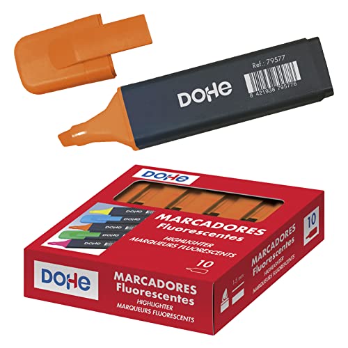 Dohe - Caja de marcadores fluorescentes - 10 uds - Naranja
