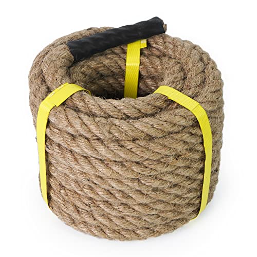 Aoneky Cuerda de Yute Natural - 20/22/25/30/40/50mm, 8/15/30M, Cuerda Gruesa de Cáñamo Torcida para Bricolaje, Cuerda Decorativa para Hogar Casa Jardín Deportes, Marrón (30M × 20mm)