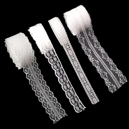 Cinta de Encaje, Rollo de Encaje, Adorno de Encaje, Puntillas de Encaje Rollo Decorativo, Vintage Borde de Encaje para DIY, Rústico Decoración de Bodas, Decoración Hogar y Envoltura de Regalos, 40M