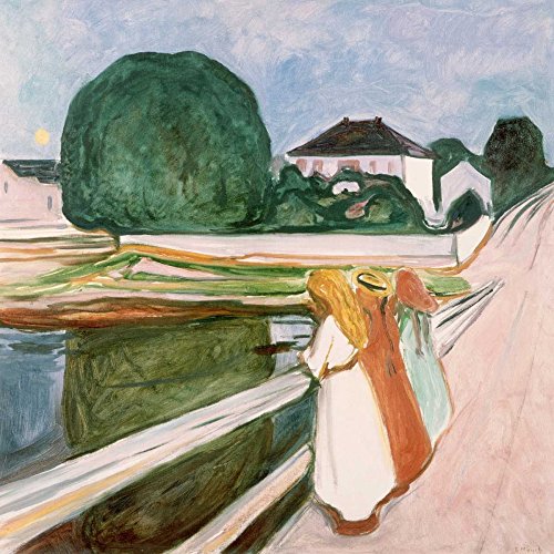 Imagen en lienzo enrollado White Night Munch Edvard - Cuadrado abstracto Arte impreso Blanco Noche Lienzo Fine Art 25_X_25_in