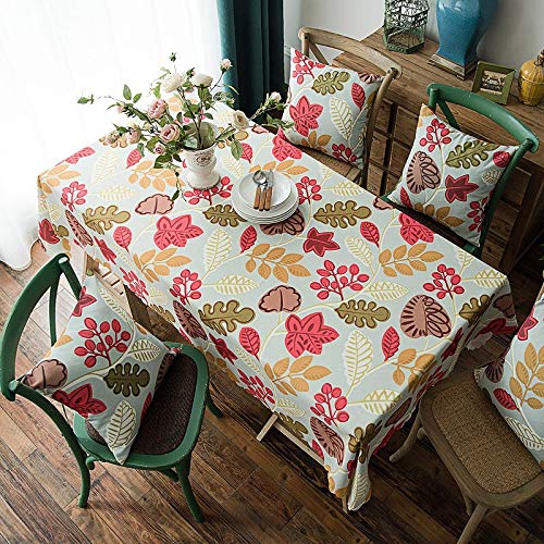 XXDD Mantel de Estilo Europeo Cuadrado Rectangular Estampado de Flores Mantel Rojo Fiesta Cubierta de Mesa de Boda Boda A2 150x210cm