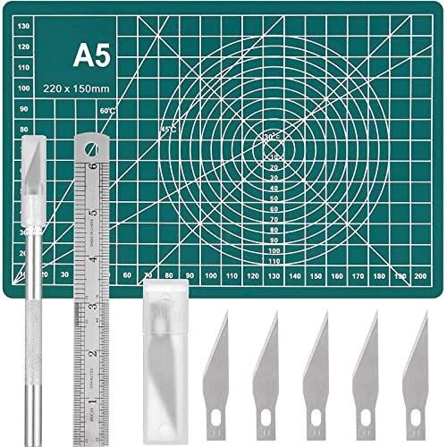 Juego de Cuchillos de Precisión, Cuchillos Artesanales de Acero Inoxidable, Juego de Alfombrillas de Corte, Adecuado Para la Creación de Arte de Bricolaje, Tallado