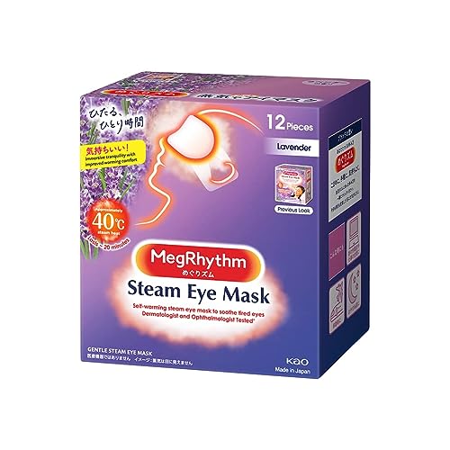 Kao MEGURISM Health Care Steam Warm Eye Mask,Made in Japan, Lavender Sage 12 Sheets