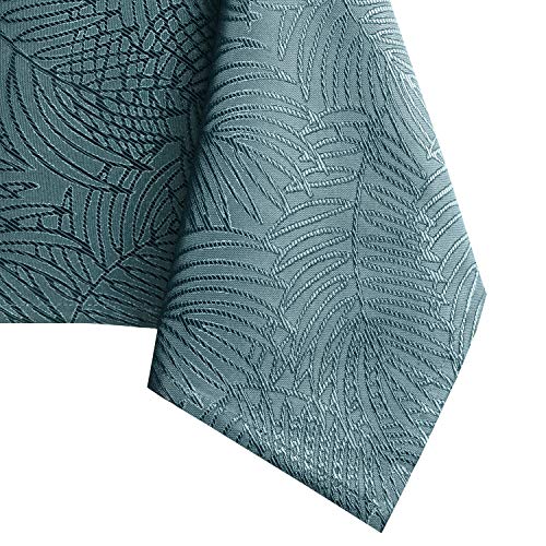AmeliaHome Mantel con Efecto Loto Resistente al Agua poliéster Turquesa Oscuro Gaia 120x160 cm Ovalado