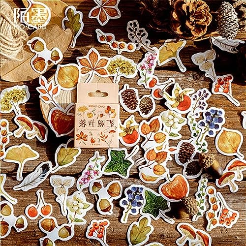 JIUXIAO Pegatina de bloc de notas con hojas que caen, brillo creativo, reemplazable, papelería, regalo, diario, amarillo claro