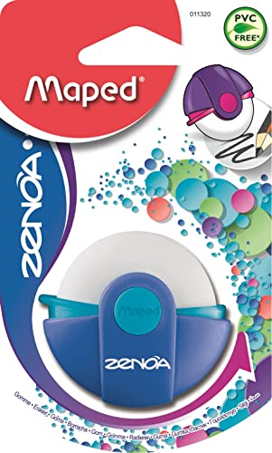 Maped Zenoa - Goma 100% protegida con funda giratoria, color azul